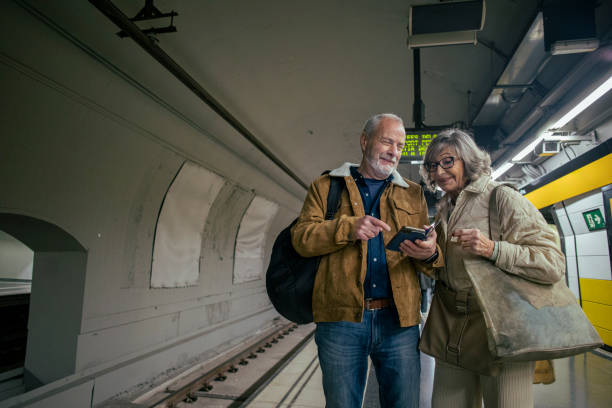 istock Senior couple in the subway 1974672278