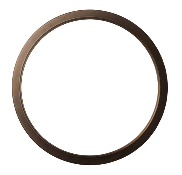 istock Round wooden frame isolated 1974674404