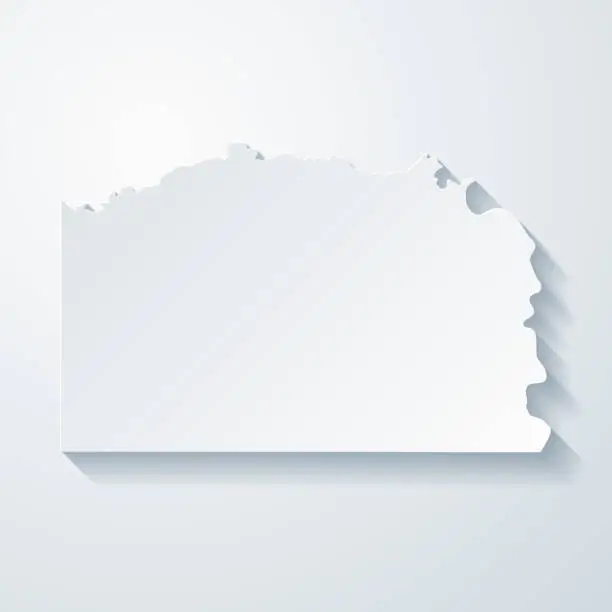 Vector illustration of Greene County, Pennsylvania. Map with paper cut effect on blank background