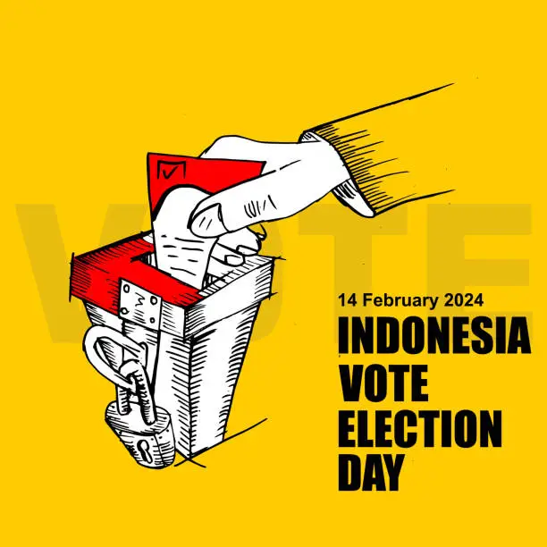 Vector illustration of Indonesia vote election day, poster and banner