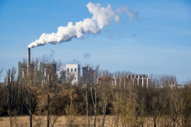 Industrial autumn landscape in the Ruhr, Essen, Germany