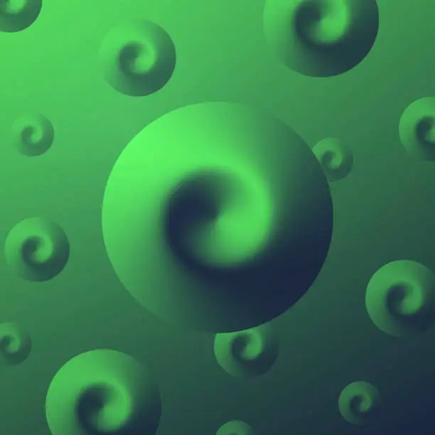 Vector illustration of Abstract gradient background with Green spirals