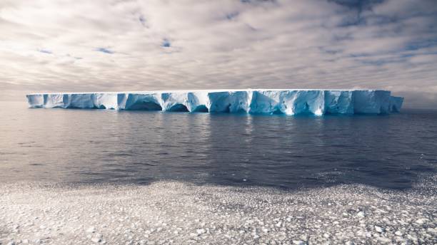 Gigantic Tabular Iceberg Natural Arches Antarctic Ocean Antarctica