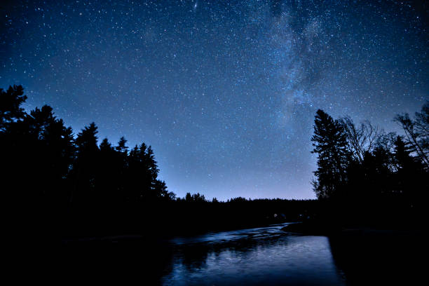 istock Night winter sky full of stars 1974762315
