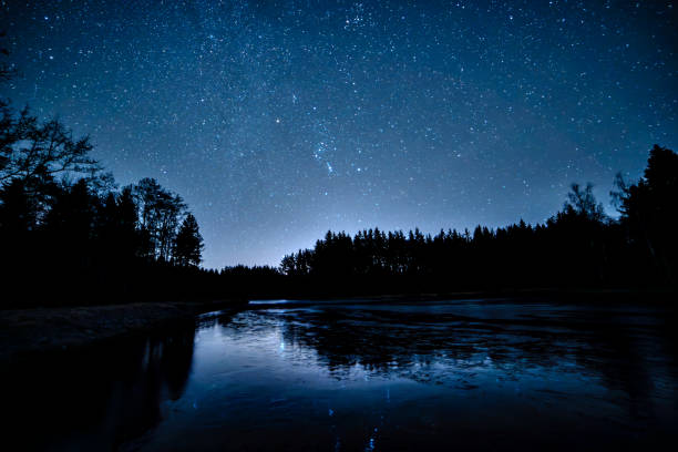 istock Night winter sky full of stars 1974762324