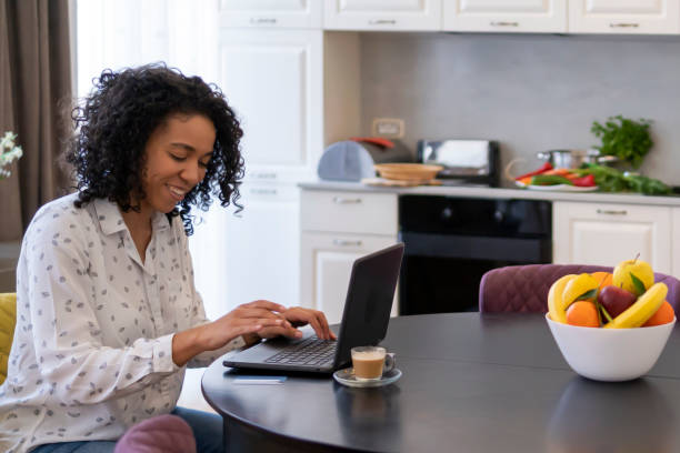 istock Woman using laptop at home 1974764992