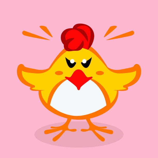 illustrations, cliparts, dessins animés et icônes de le poulet en colère de dessin animé. image vectorielle - characters isolated bill worried