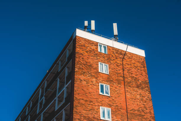 Old council tower block in London , UK