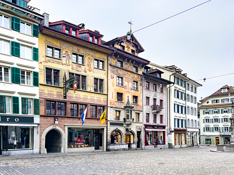 Some historic houses in Lucerne are decorated with paintings on the facades.