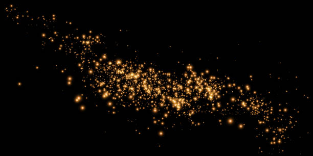 istock Dust sparks and golden stars shine with special light. Vector sparks on black background. Christmas light effect. Sparkling magic dust particles. 1974869190