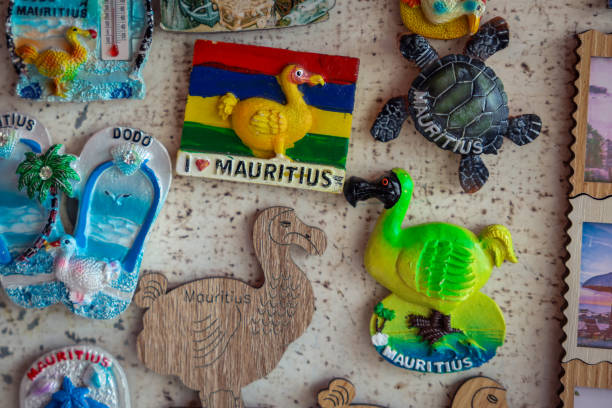 Assorted Magnets on Wall at Mauritius Souvenir Market