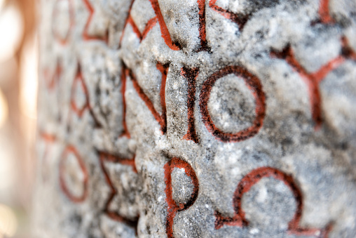 Orkhon inscriptions inside kultegin's memorial complex, mongolia. Those scripts are the oldest form of a Turkic language to be preserved. It is written by chinese alphabet during Bilge Khagan period of Gokturks Empire. It is most important epigraph for turkish history and modern Turkey.