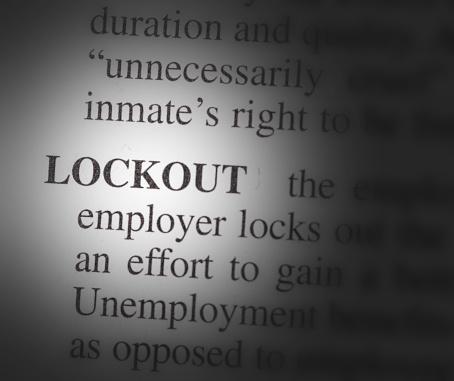 close up photo of the word lockout