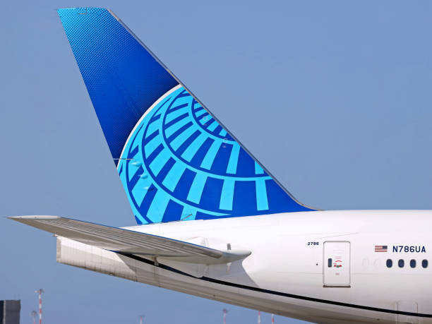 A Boeing 777 operated by United Airlines in Milan Malpensa airport.
