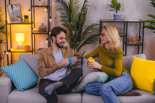 istock Two young friends hanging out at home 1974986994