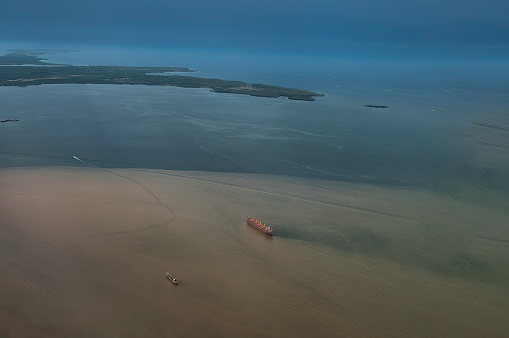 Aerial view Sea of Cartagena de Indias Colombia