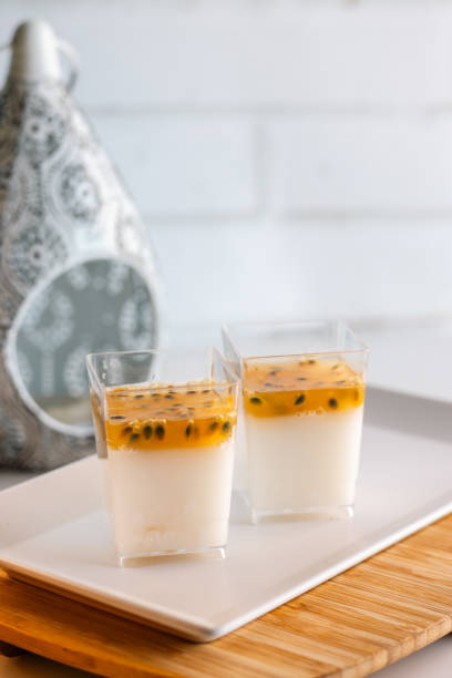 istock Panna cotta with passion fruit and coconut. 1975000870