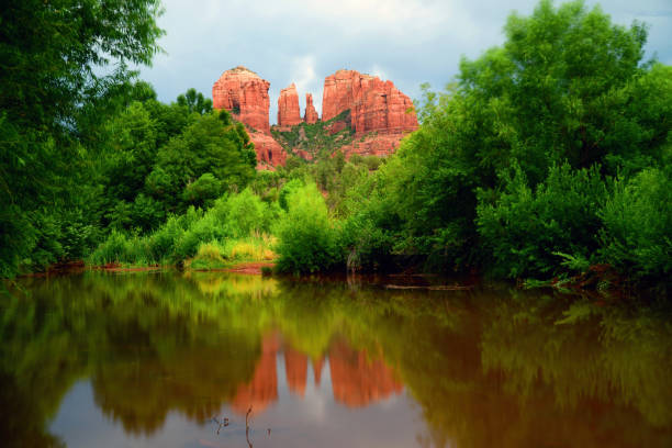 Time Lapse Oak creek at cathedral Rock Sedona Arizona