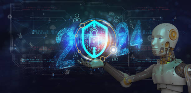 istock AI 2024, Businessman holds internet network security key, Encryption of user personal information, Cyber security and network information data protection of annual business plan 2024. 1975047668
