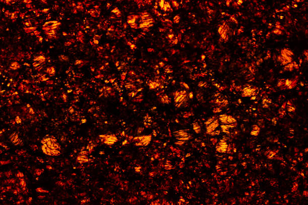 The artwork resembling a lava pattern has fiery red hues.