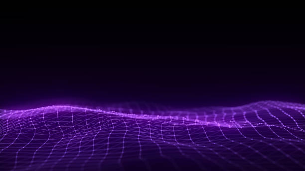 istock Dark cyberspace in digital background. Abstract technology wave with motion glowing dots and lines. Connection big data. Futuristic wireframe texture. Analysis a network connection. 3D rendering. 1975056624