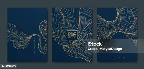 Comic Gold Pattern Background Vector Set Of Gold Pattern Backgrounds Wave Design Curve Templates ...