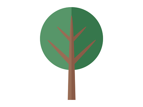 Tree vector illustration. The organic shape tree branch reflects its natural growth pattern Botanical gardens showcase diverse collection plant species, including trees Environmental conservation