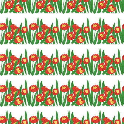 Seamless pattern flowers vector illustration. The seamless pattern flowers served as metaphor for interconnectedness all living beings The decorative elements incorporated seamless patterns botanical