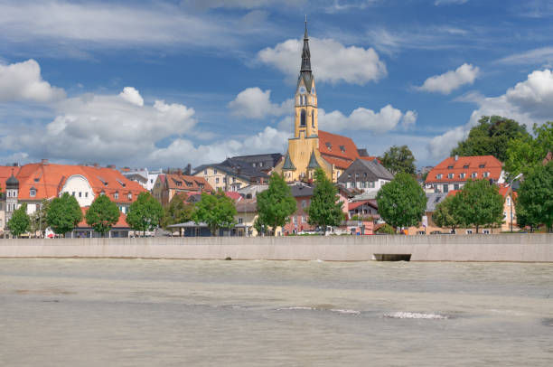 Bad Toelz at Isar River,upper Bavaria,Germany