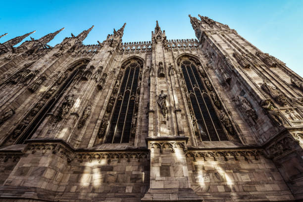 Duomo Outer Alcove Statues In Milan, Italy