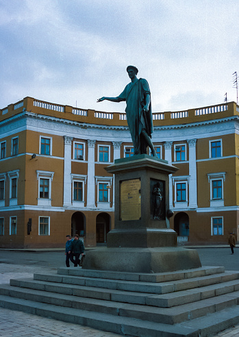 Odessa, Ukraine - August 25, 2010: Monument to Duke de Richelieu in Odessa on Primorsky Boulevard