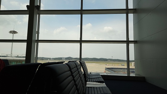 Flight boarding gate at Incheon International Airport