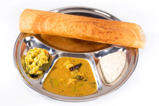 Crispy Masala Dosa Or Dosa Sambar With Chutney