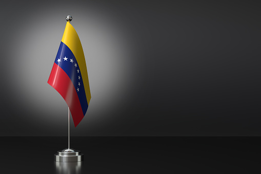 3d Render Judge Gavel and Venezuela flag on background (Close-Up)