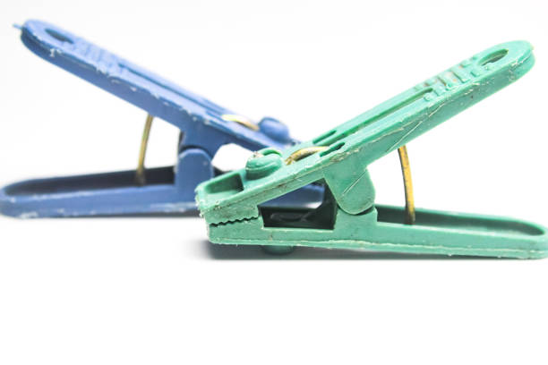 plastic clothespin isolated on white background