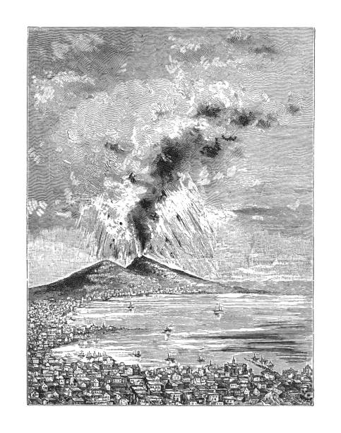 istock Volcano - Mount Vesuvius near Naples - Vintage engraved illustration 1975204332