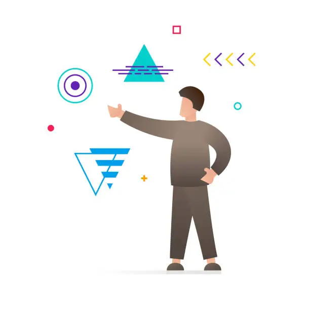 Vector illustration of Business Person Pointing