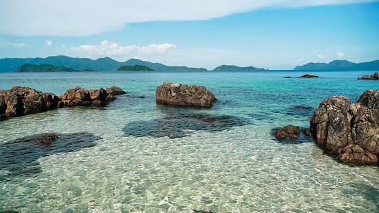 Scenic tropical beach, El Nido Palawan Philippines