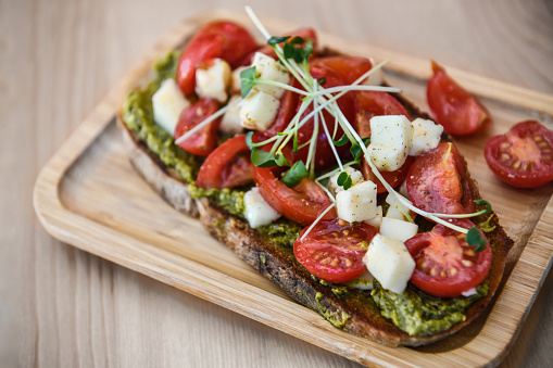 Vegetable Pesto Bruschetta With Cheese