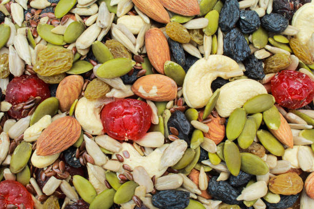 istock Trail mix nuts and seeds close-up view 1975242322