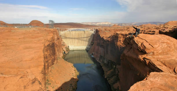 Arizona USA - November 30, 2009: Glen Canyon Dam and Colorado river.