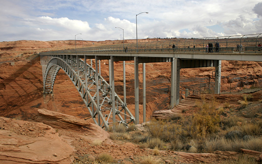 Arizona USA - November 30, 2009: Iron Bridge over the Colorado River near the Hoover Dam, Glen Canyon