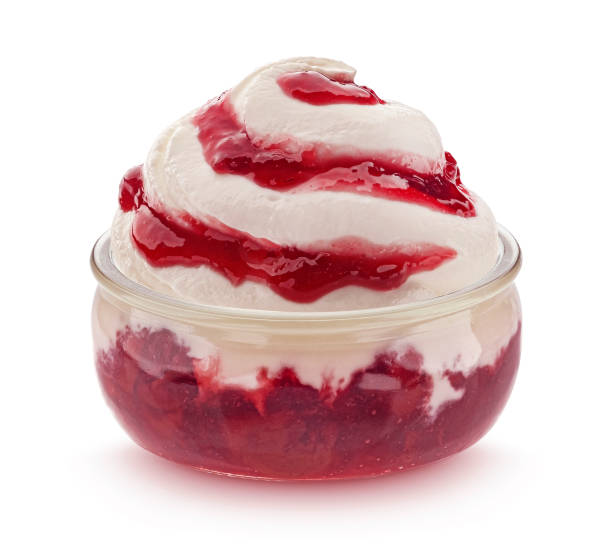 istock Yogurt with berry jam isolated on white background 1975282966