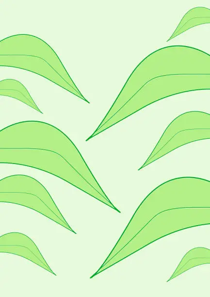 Vector illustration of green leaves seamless pattern background illustration