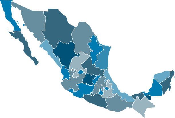 illustrations, cliparts, dessins animés et icônes de carte vectorielle de la couleur du mexique - toluca mexico
