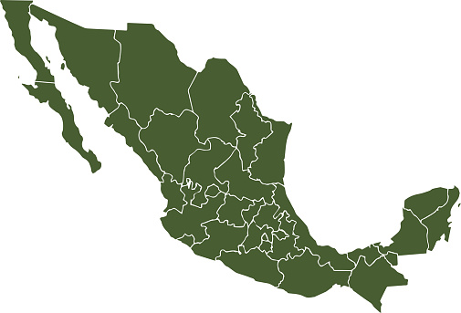 vector map of mexico color