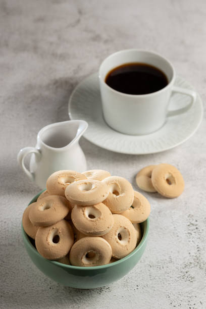 istock Coconut biscuit. Shortbread coconut cookies in bowl. 1975336727