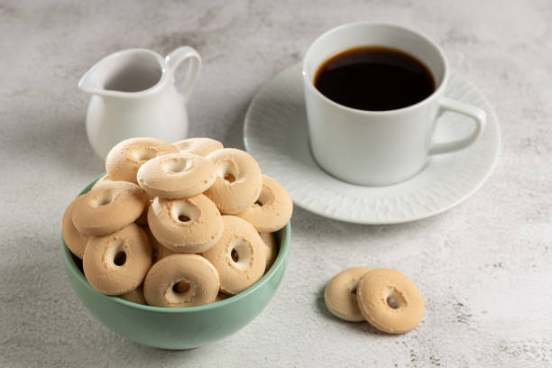istock Coconut biscuit. Shortbread coconut cookies in bowl. 1975336729