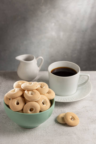 istock Coconut biscuit. Shortbread coconut cookies in bowl. 1975337240