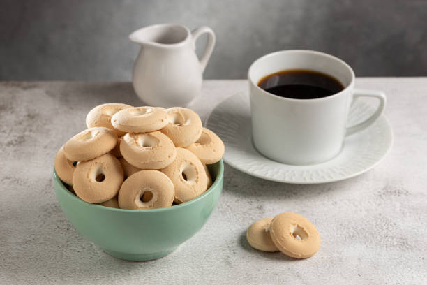 istock Coconut biscuit. Shortbread coconut cookies in bowl. 1975337257